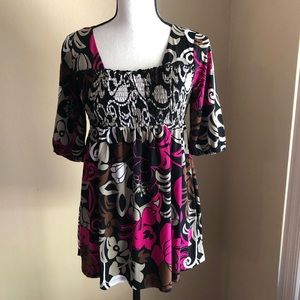 Duo Maternity 1/2 Sleeve Babydoll Top